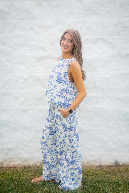 Blue Harbor Toile Sleeveless Tank