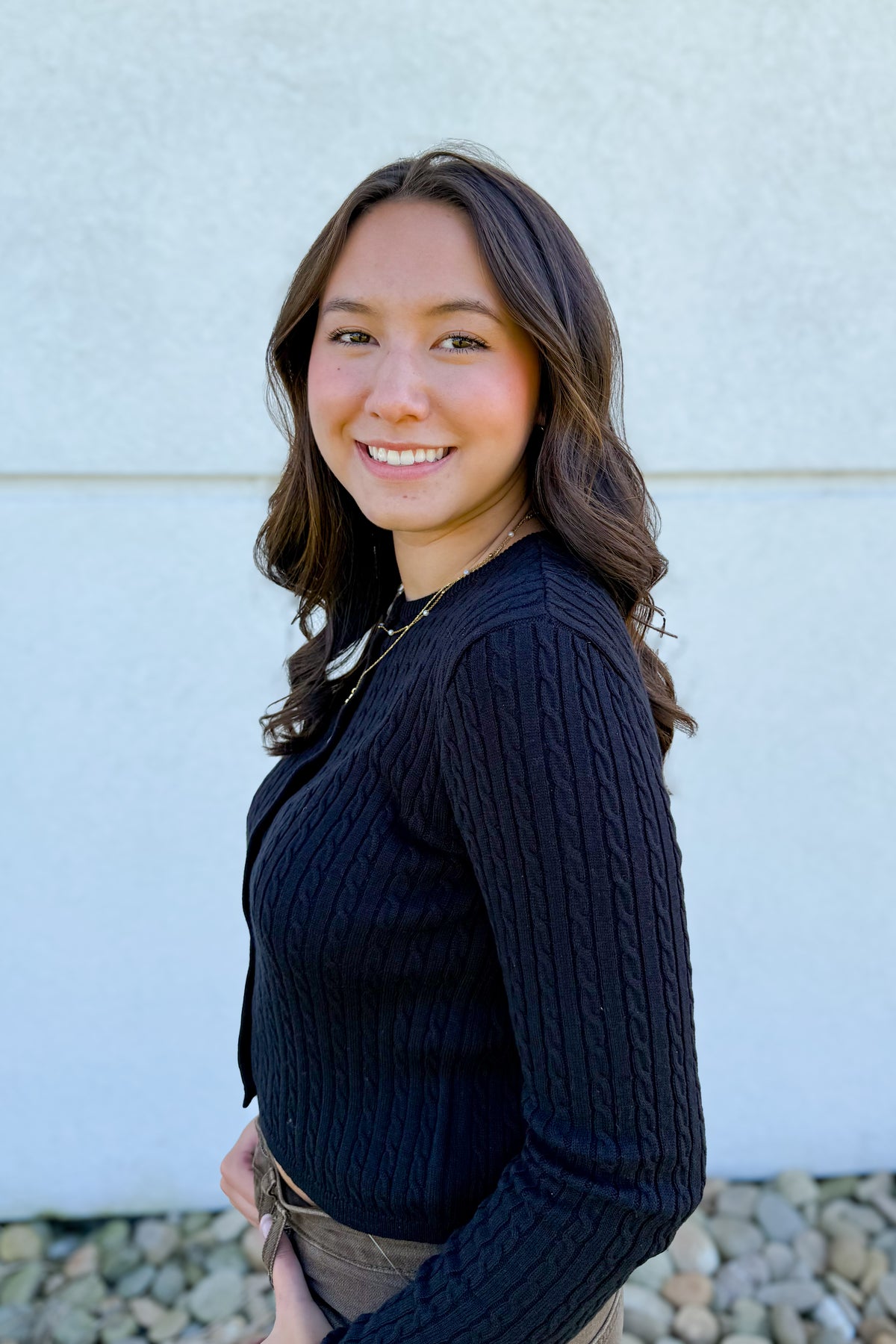 Black Cable Knit Cardigan