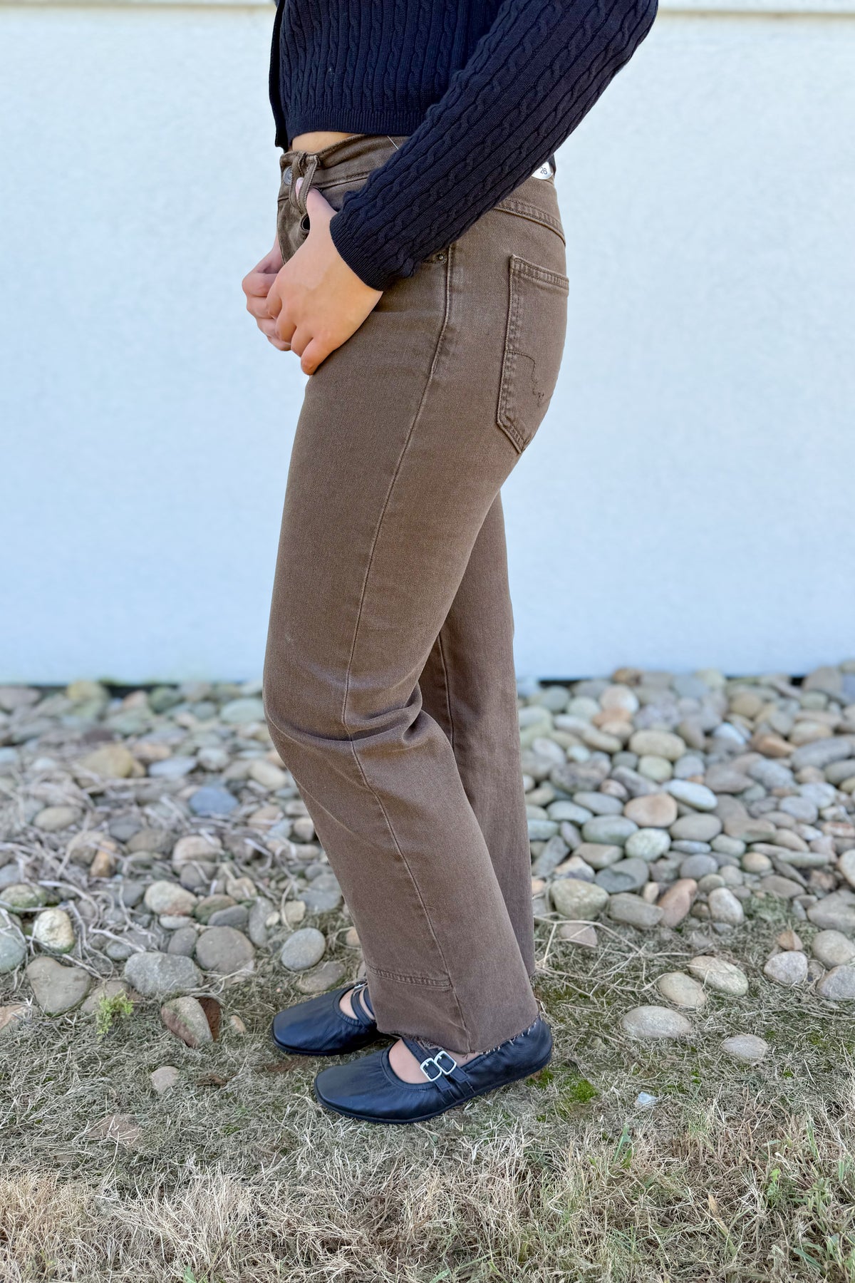 Free People - Risk Taker Mid-Rise Jeans - WORKWEAR BROWN
