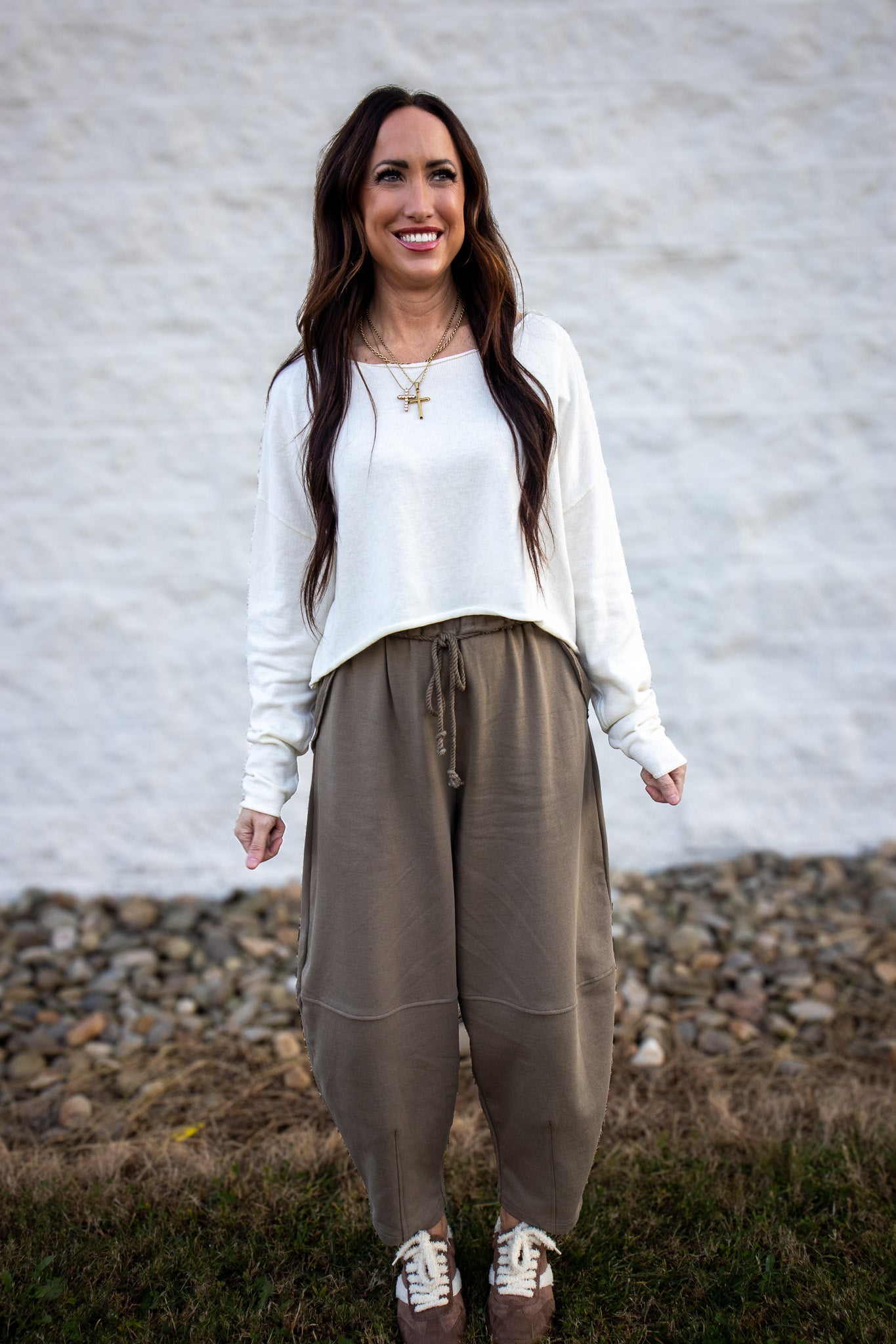 Cool Ivory Boat Neck Top