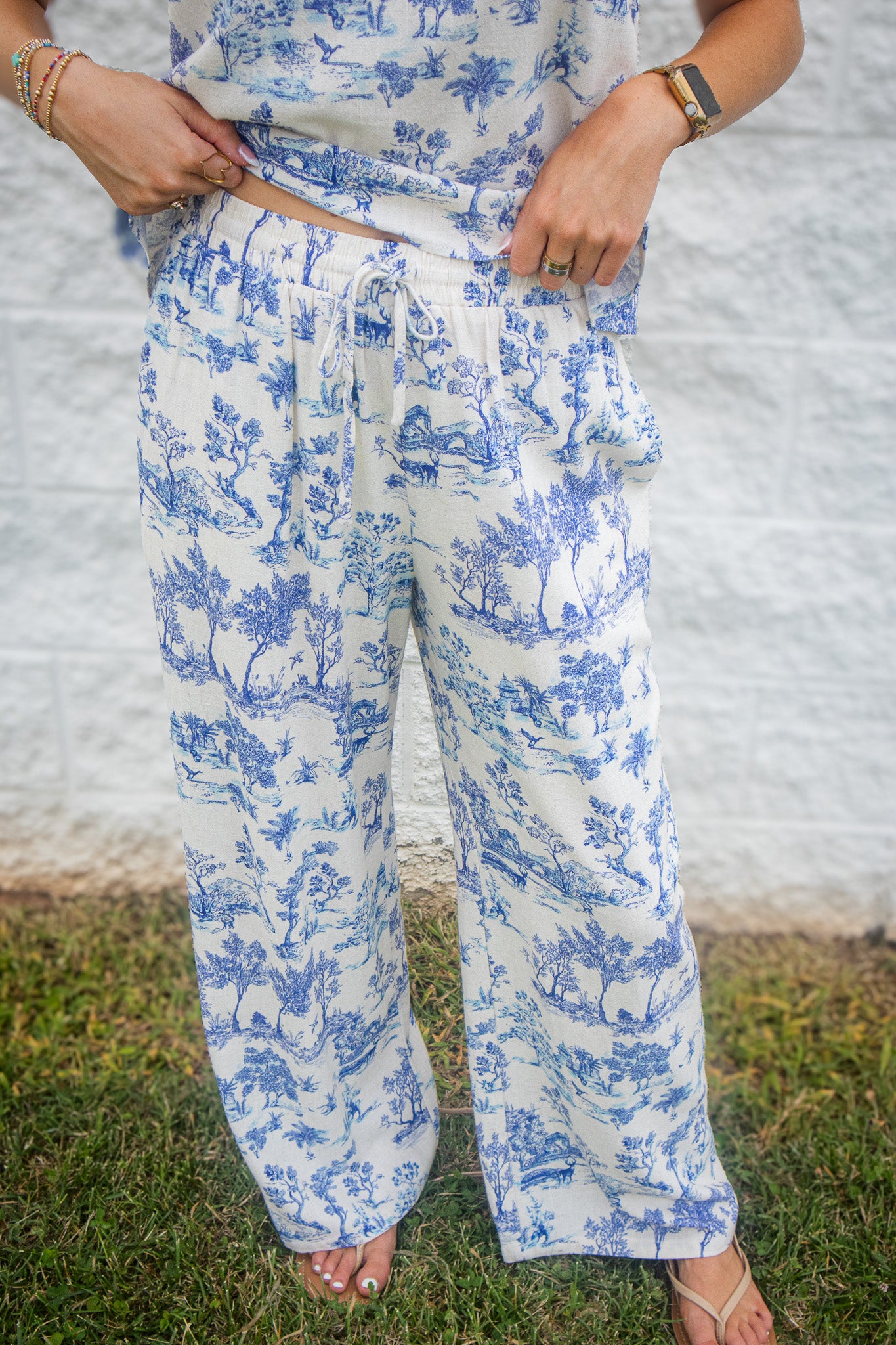 Blue Harbor Toile Wide Leg Pants