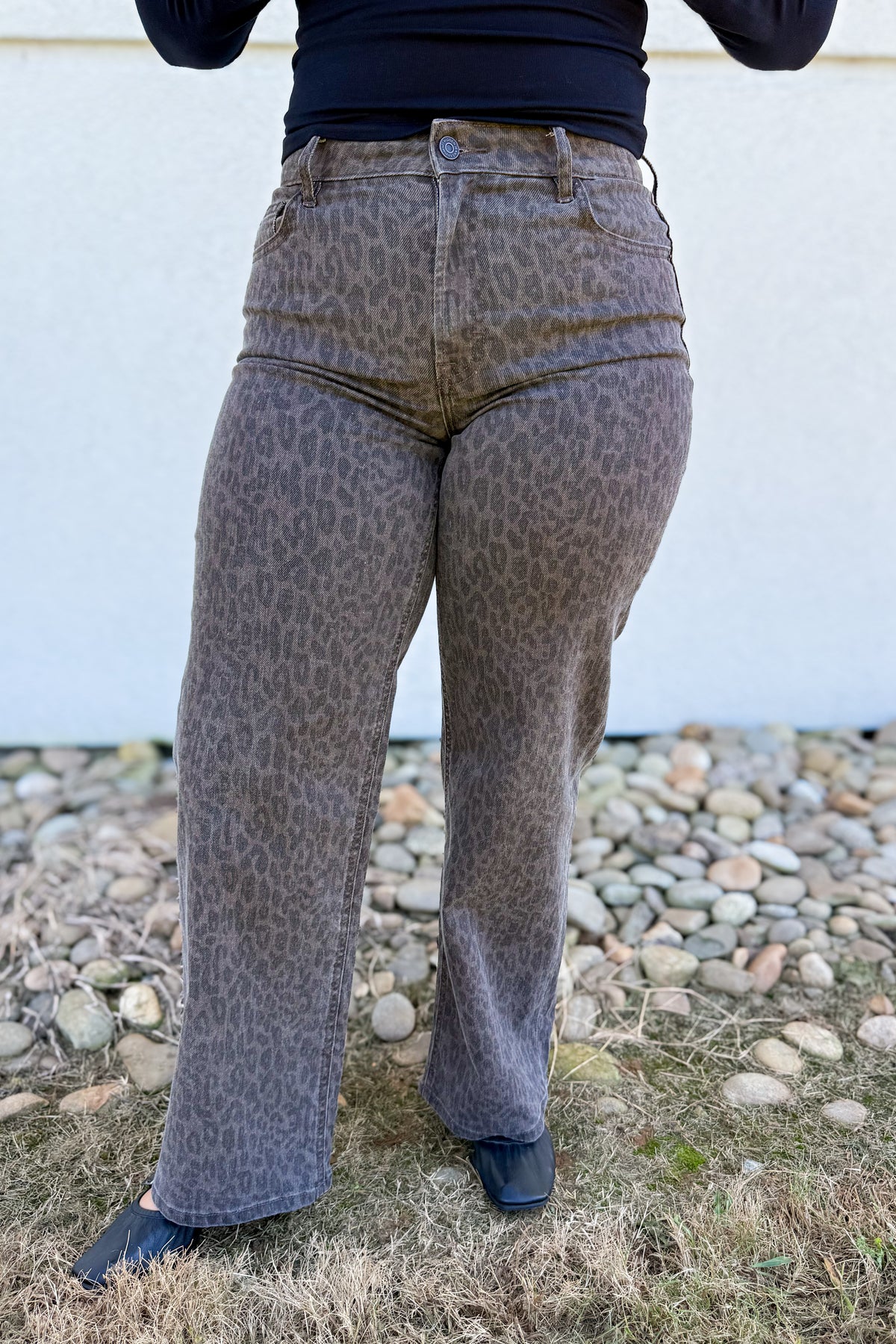 Hidden - Logan High Rise Cheetah Print Dad Jeans