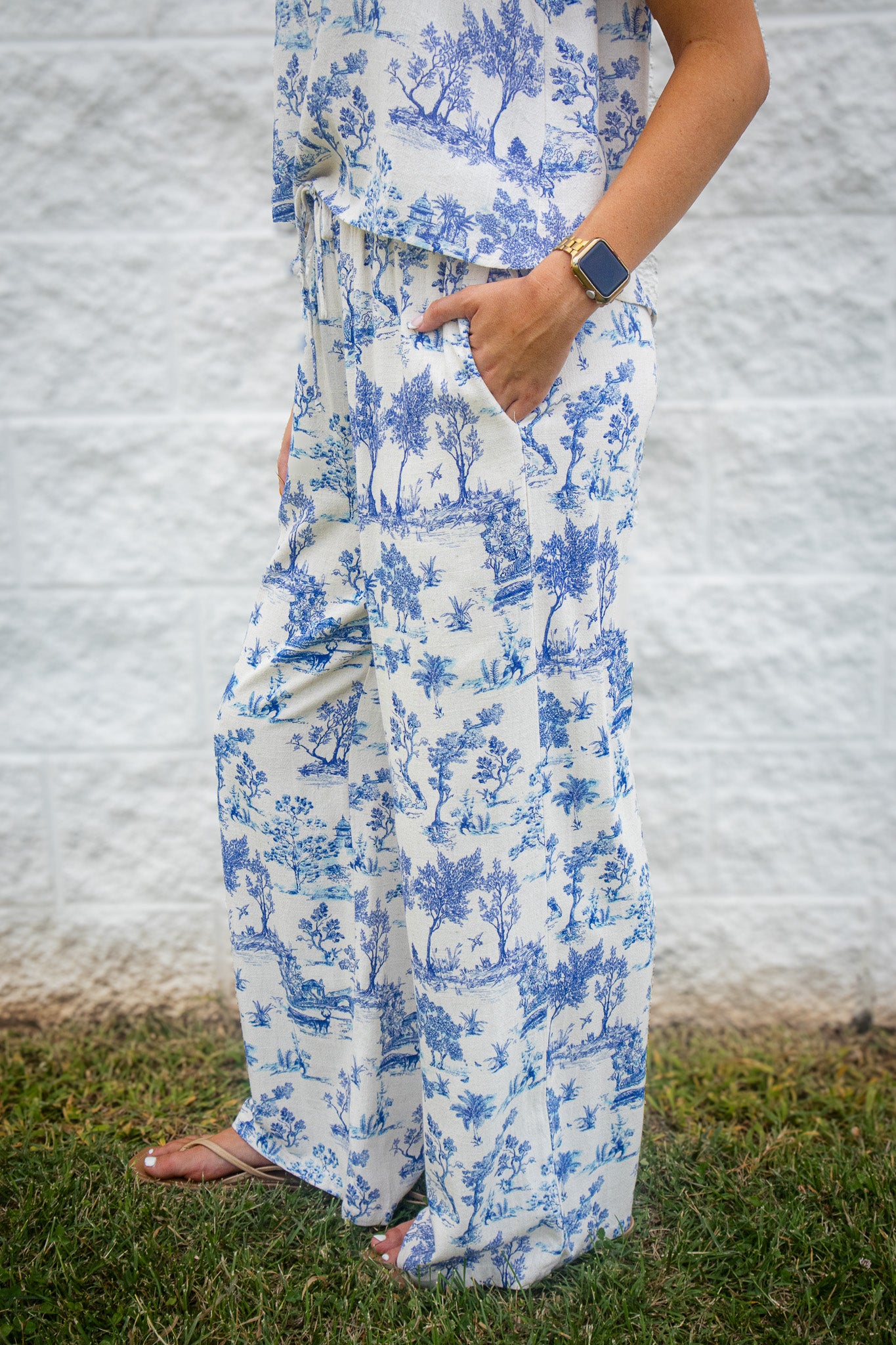 Blue Harbor Toile Wide Leg Pants