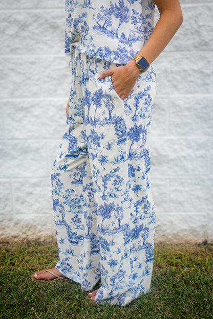 Blue Harbor Toile Wide Leg Pants