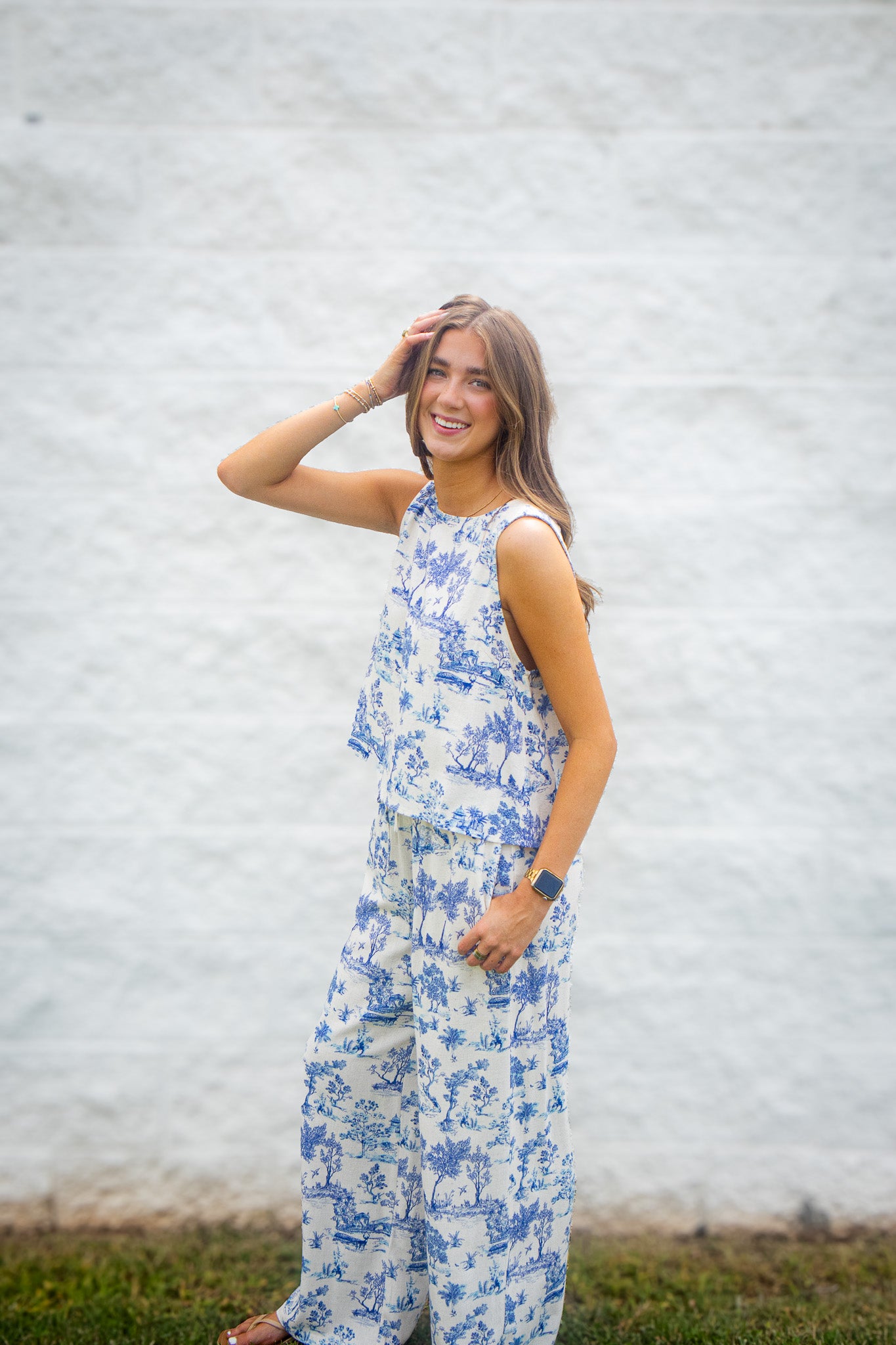 Blue Harbor Toile Sleeveless Tank