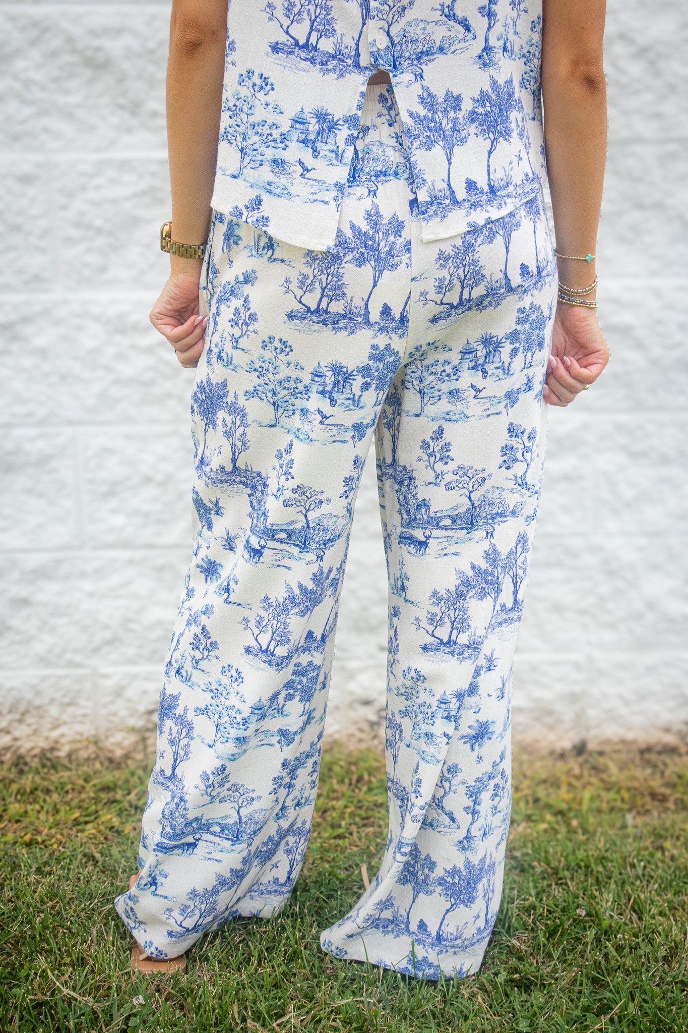Blue Harbor Toile Wide Leg Pants