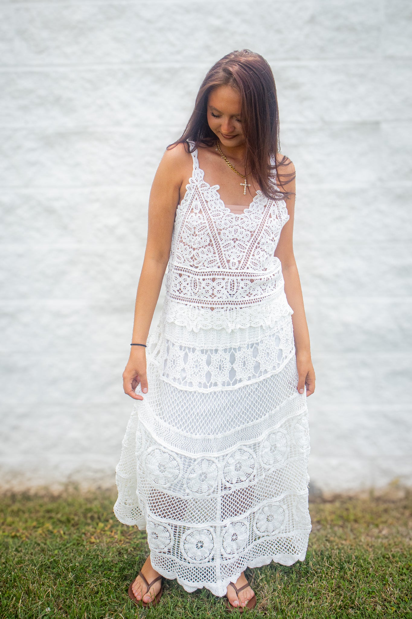 Coastal Ivory Crochet Lace Maxi Skirt