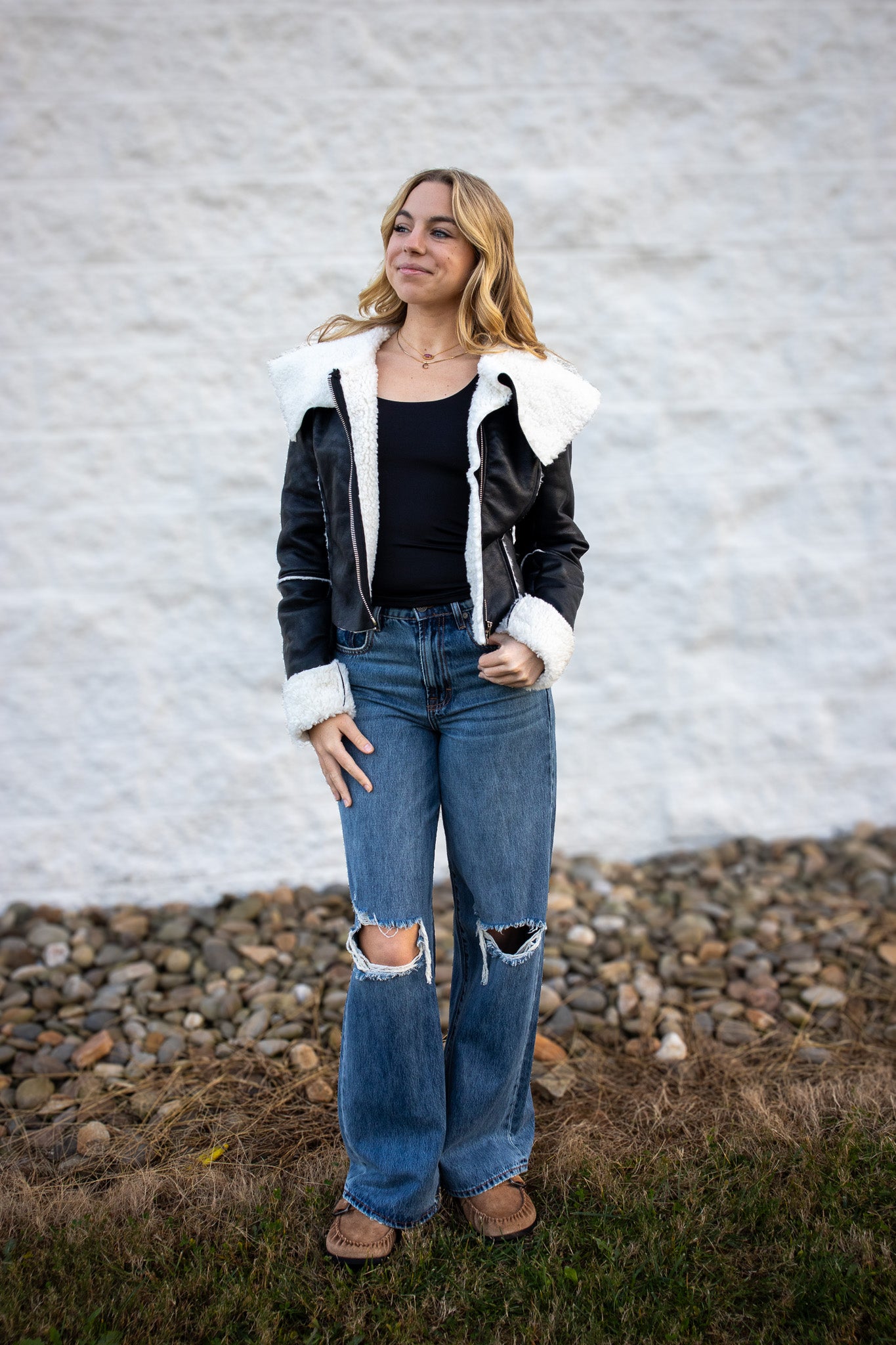 Luxe Faux Leather Sherpa Jacket