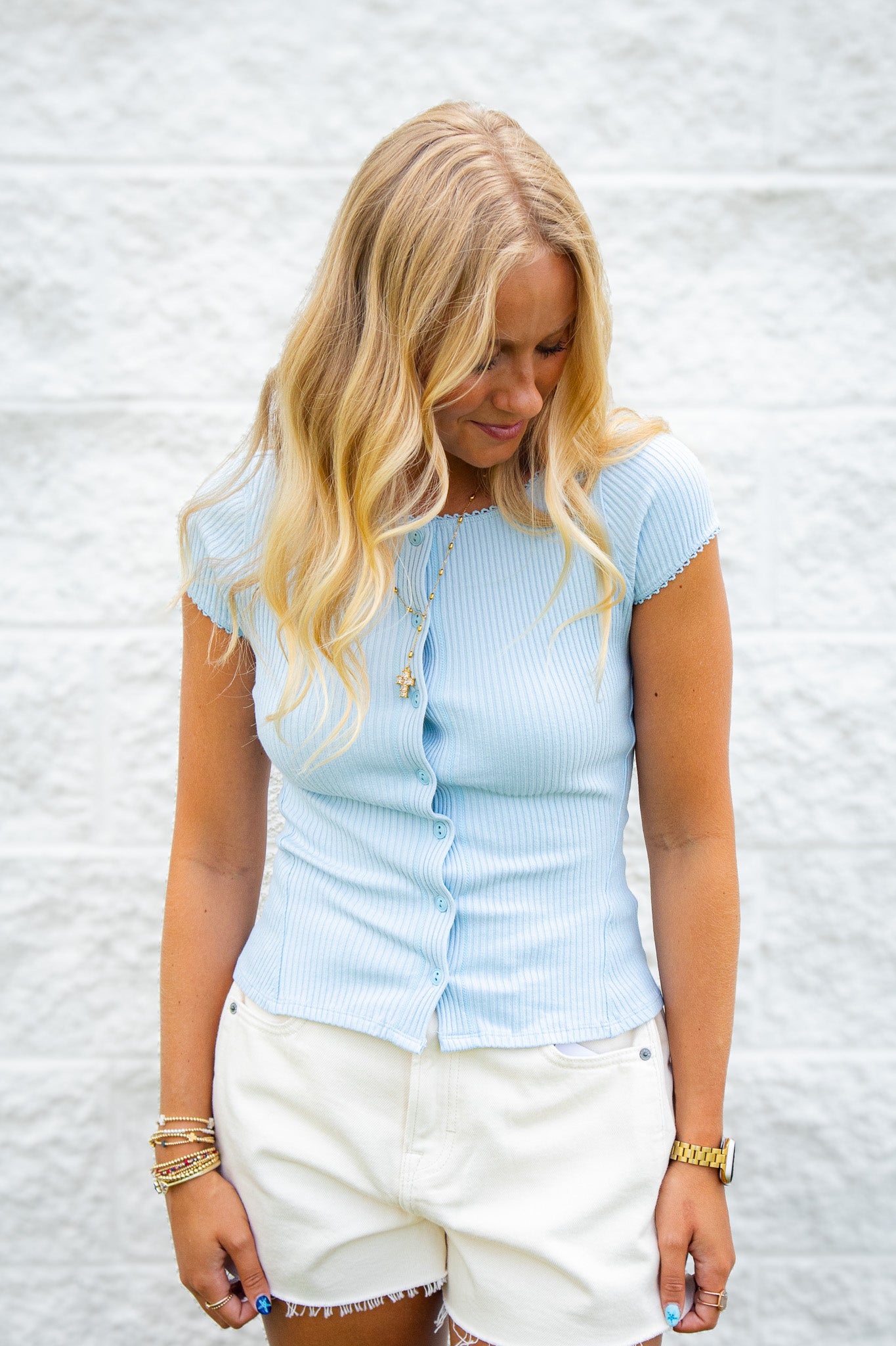 Free People - Most Wanted Cardi - Sky Blue