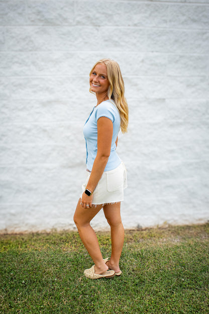 Free People - Most Wanted Cardi - Sky Blue