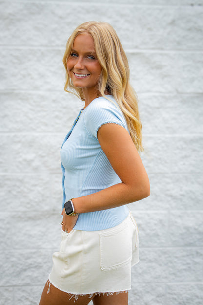 Free People - Most Wanted Cardi - Sky Blue