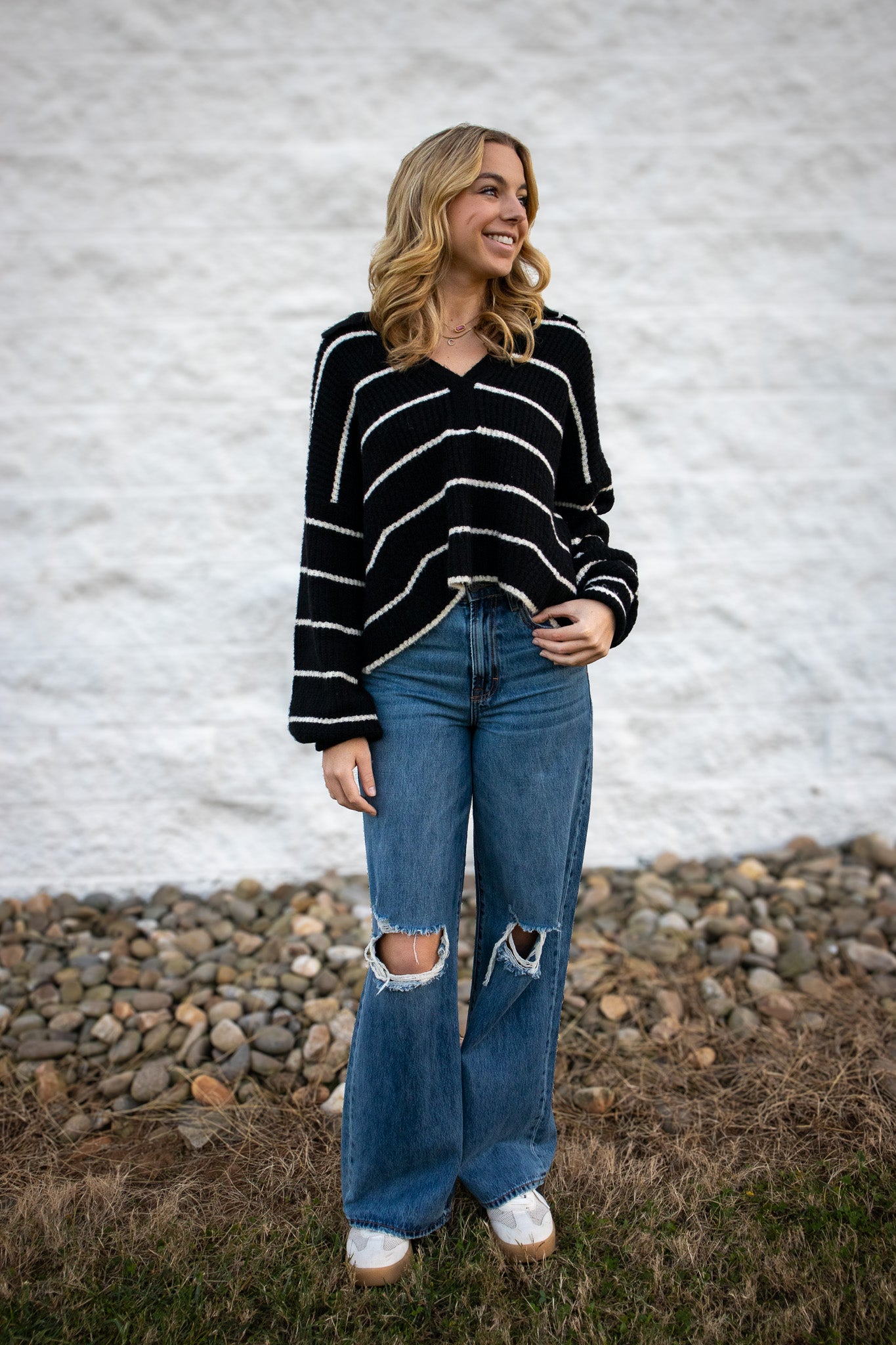Noel Striped Sweater Top