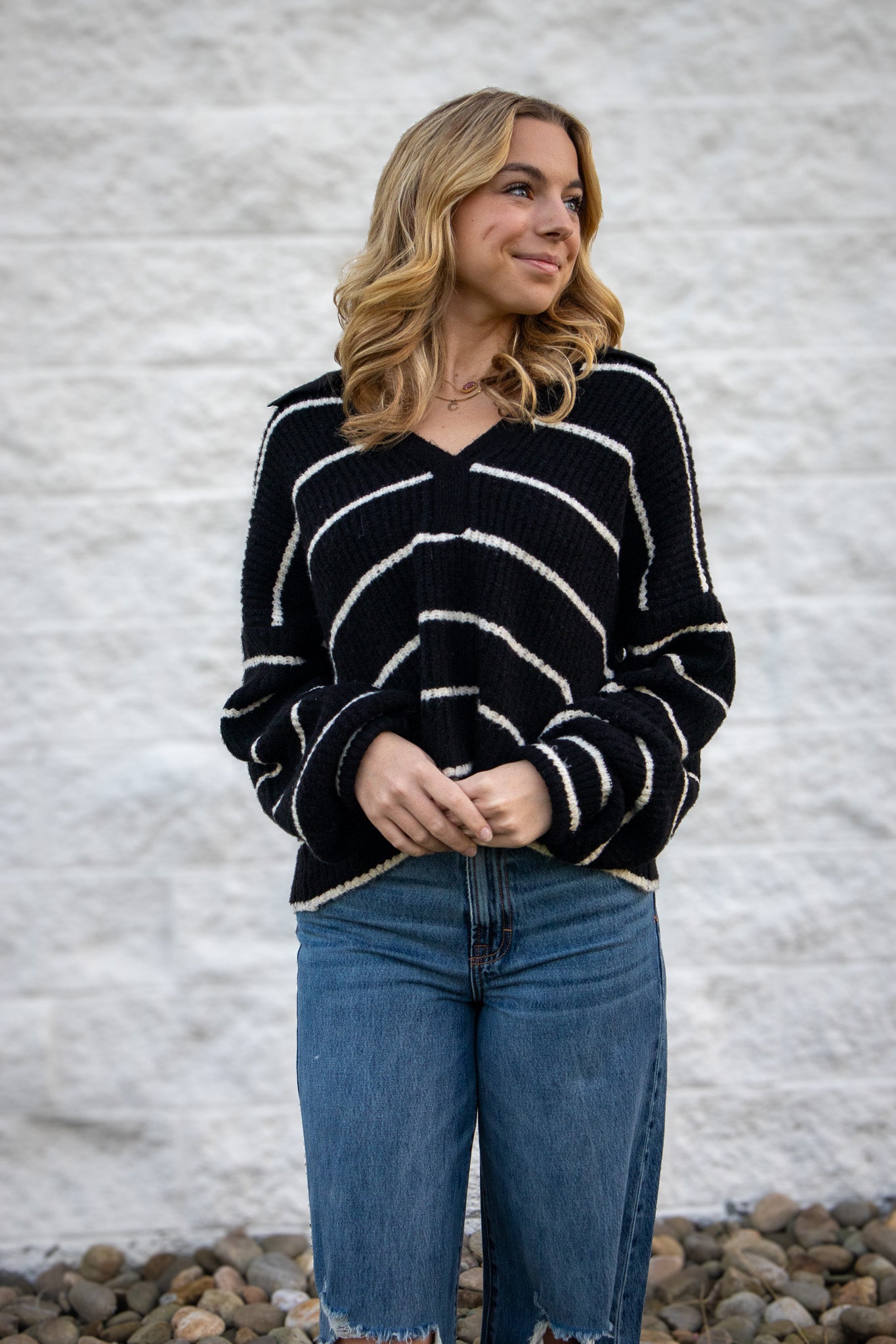 Noel Striped Sweater Top