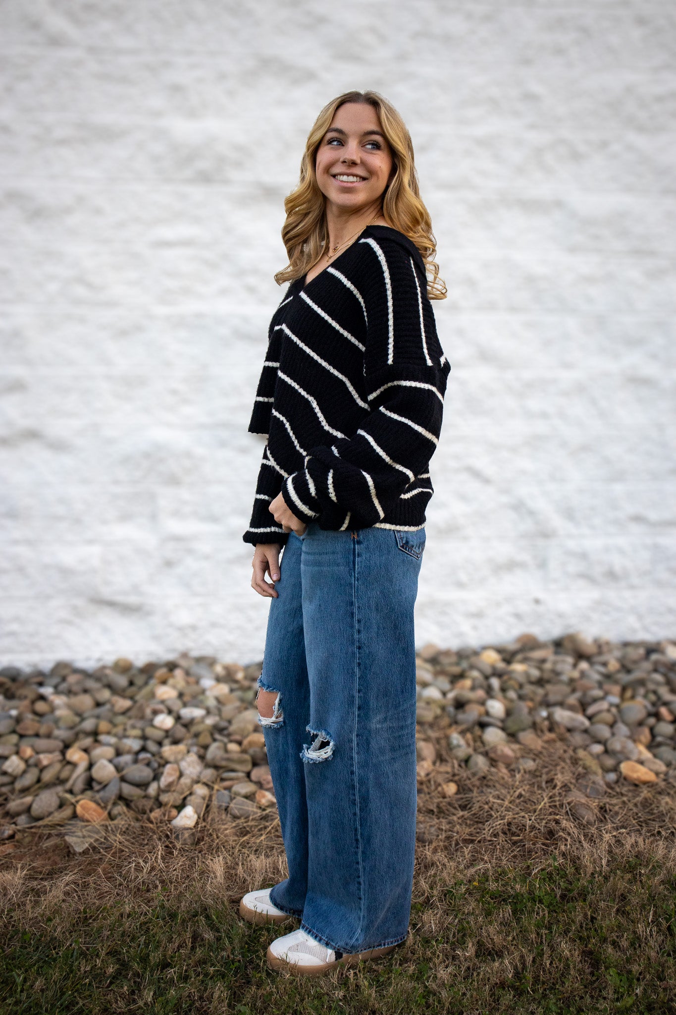 Noel Striped Sweater Top