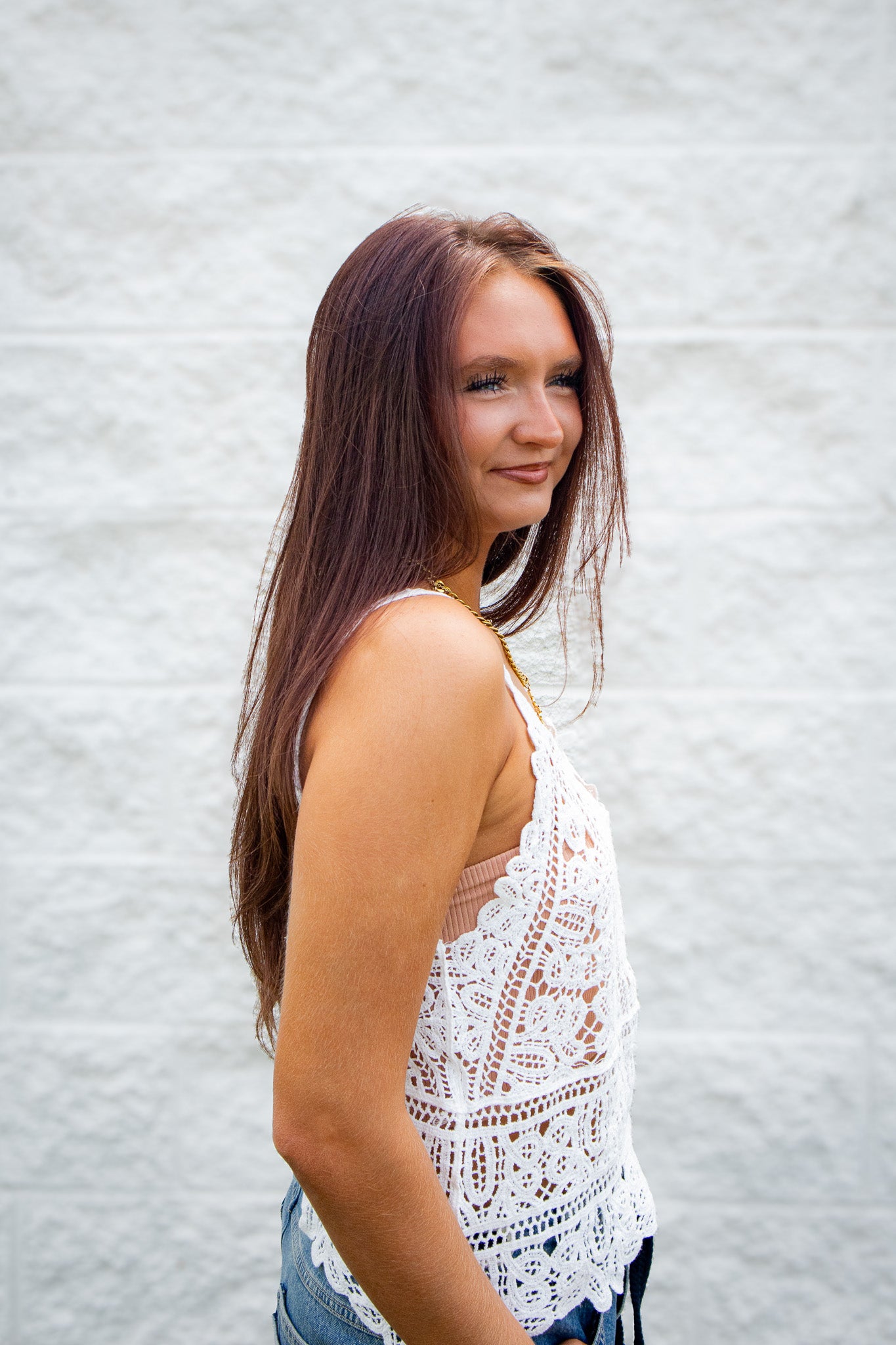Coastal Breeze White Lace Crochet Tank