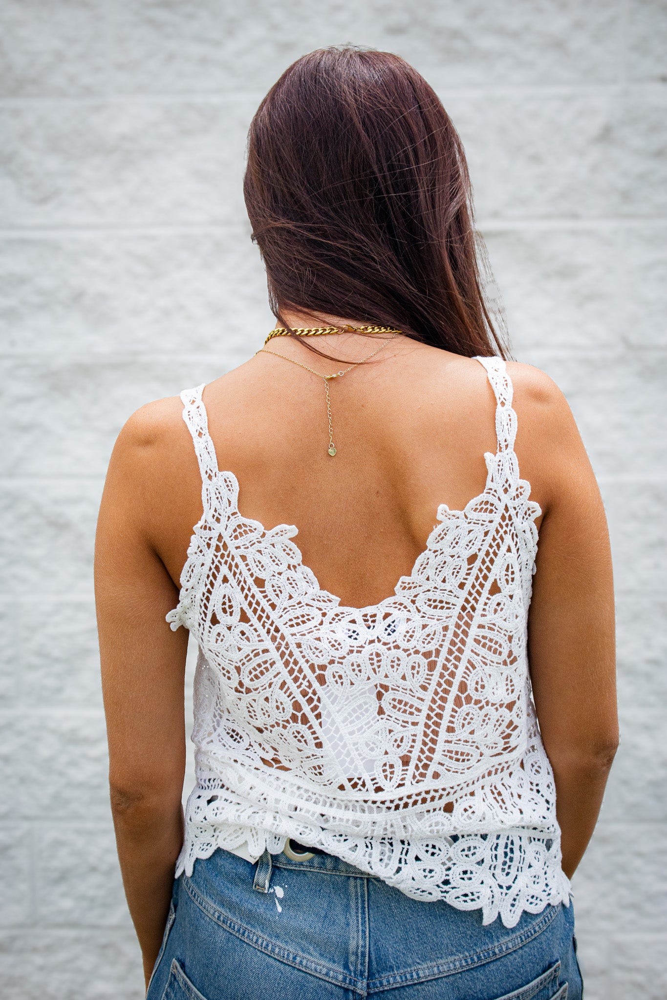 Coastal Breeze White Lace Crochet Tank