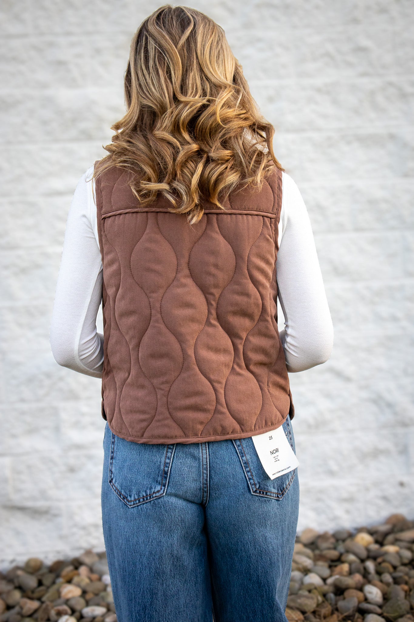 Maple Brown Ruffle Vest