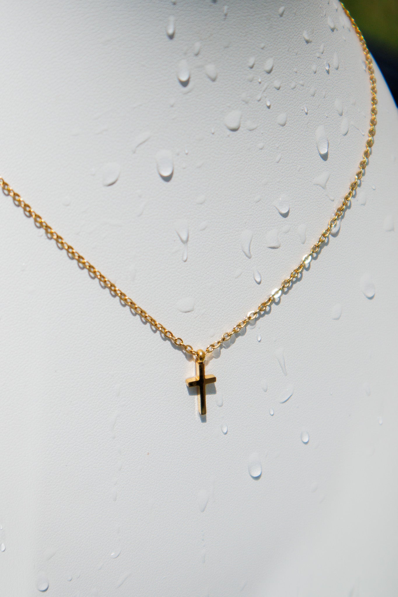 ADORN - Follow Me Dainty Gold Cross Necklace