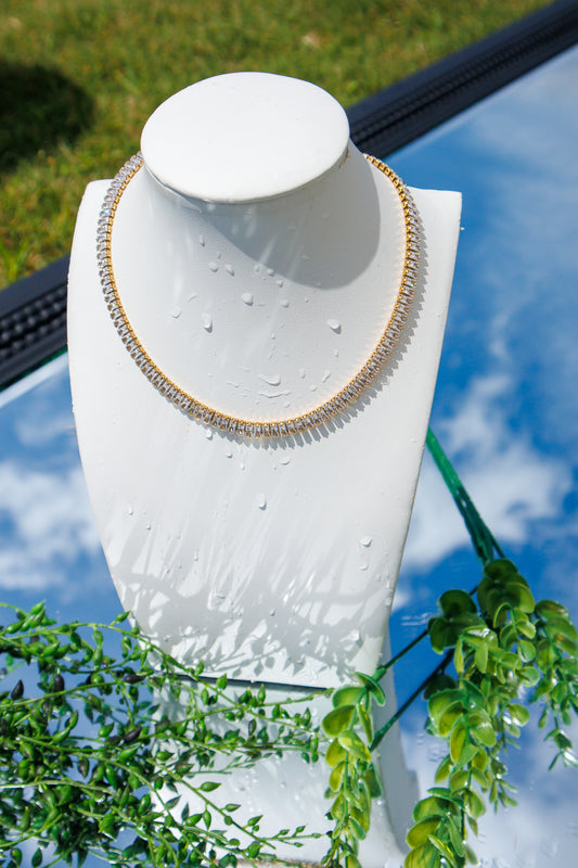 ADORN - Radiant Virtue Baguette Tennis Necklace