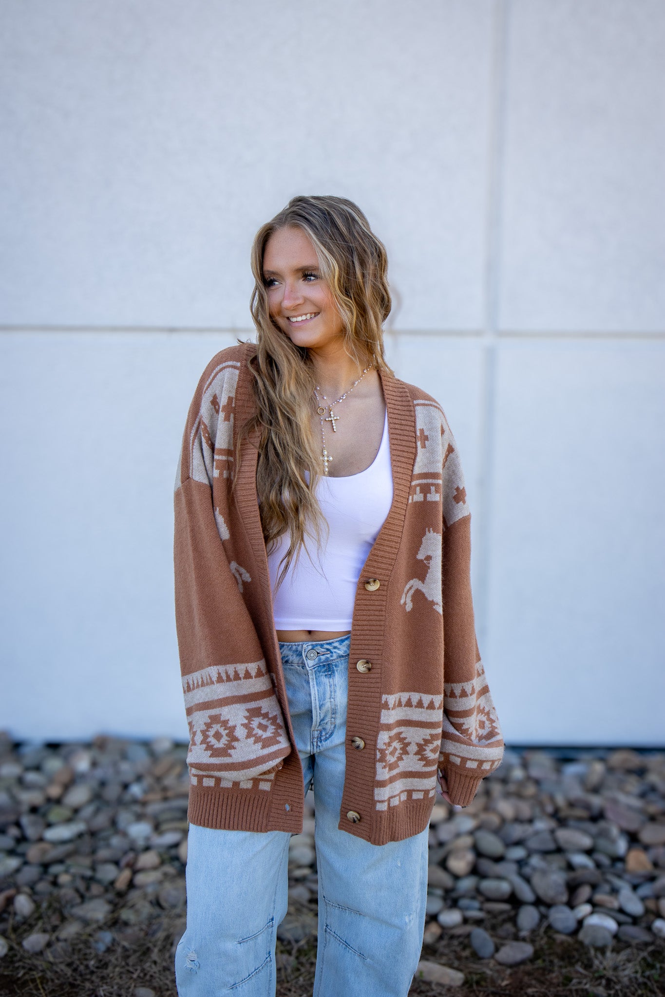 Rustic West Horse Cardigan