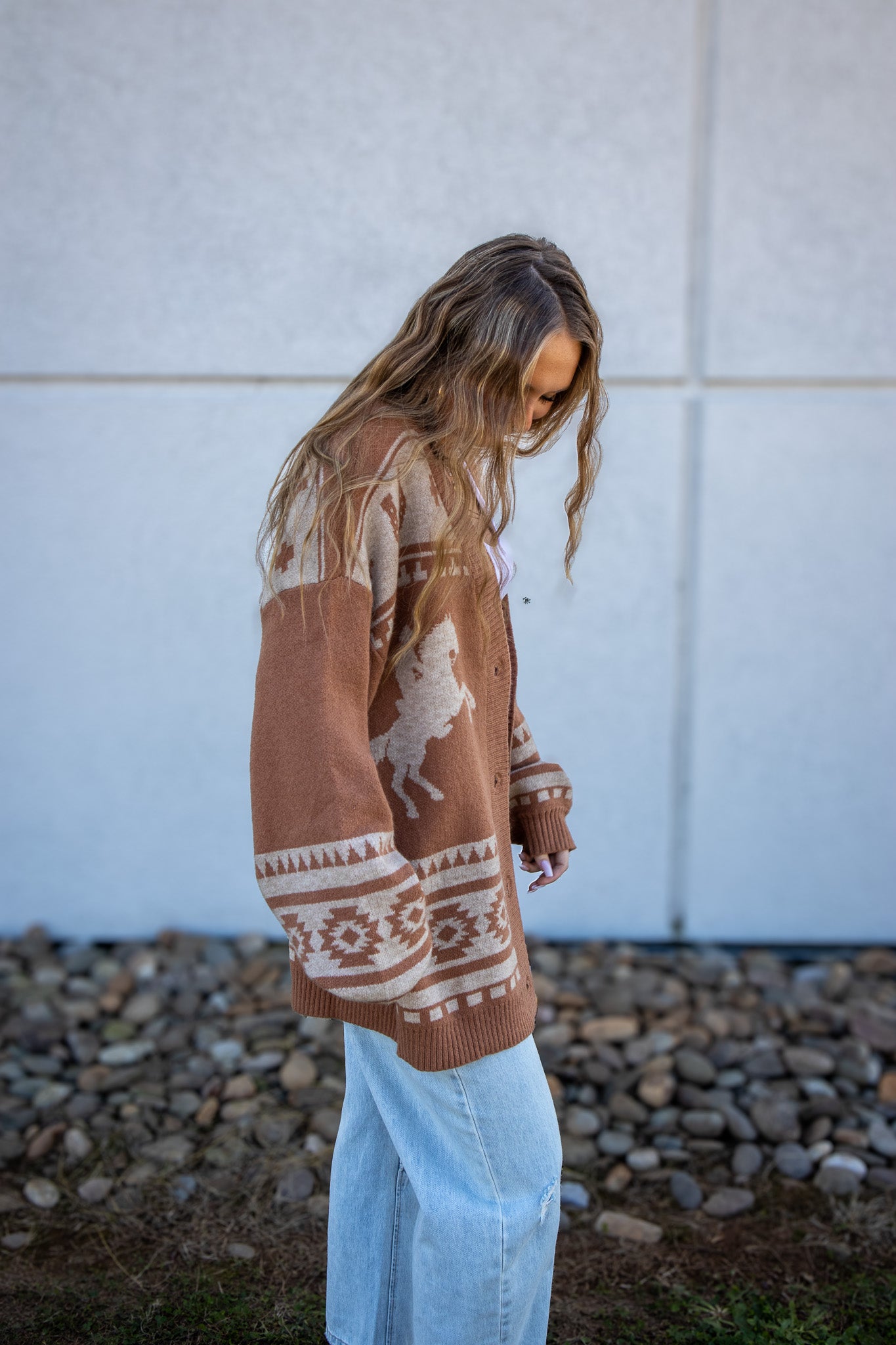Rustic West Horse Cardigan