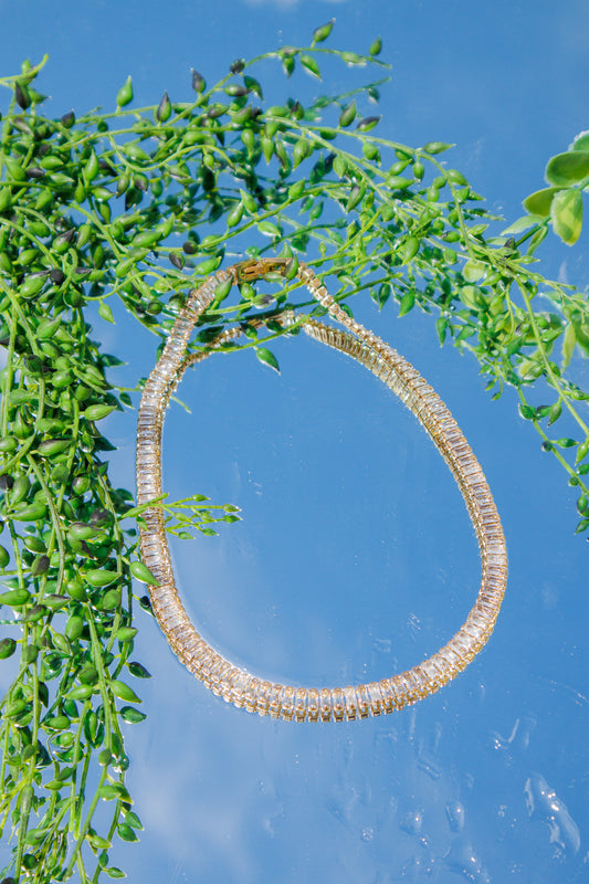 ADORN - Radiant Virtue Baguette Tennis Necklace
