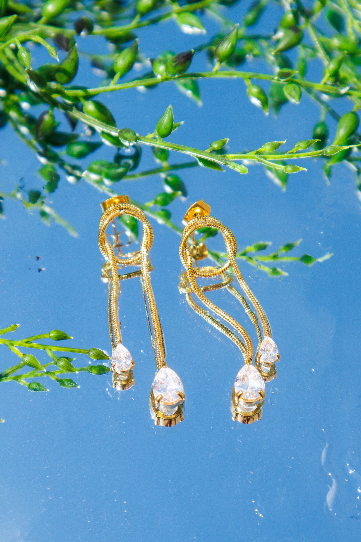 ADORN - Morning Light Teardrop Crystal Dangle Earrings