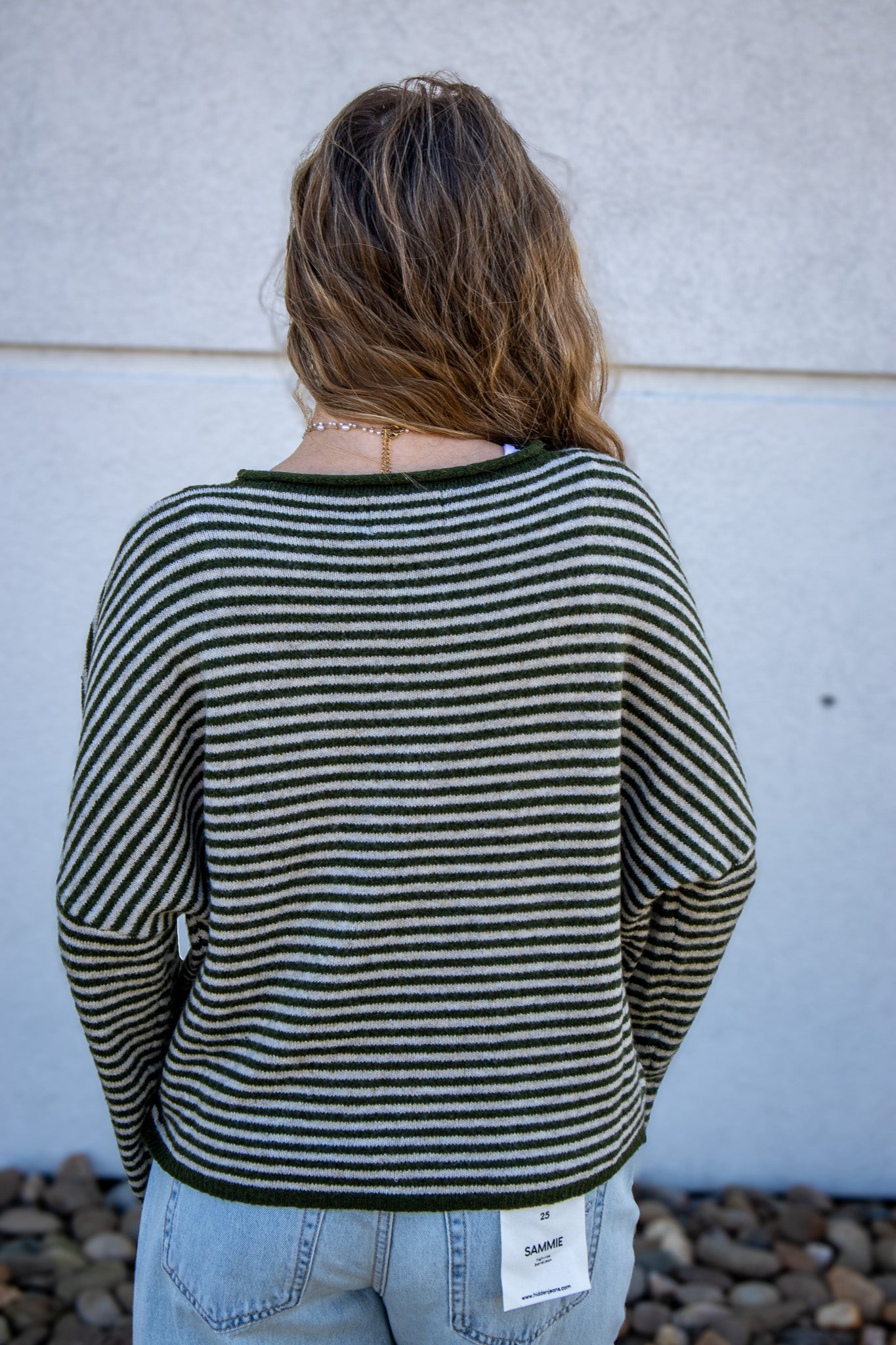 Olive Striped Button Down Cardigan