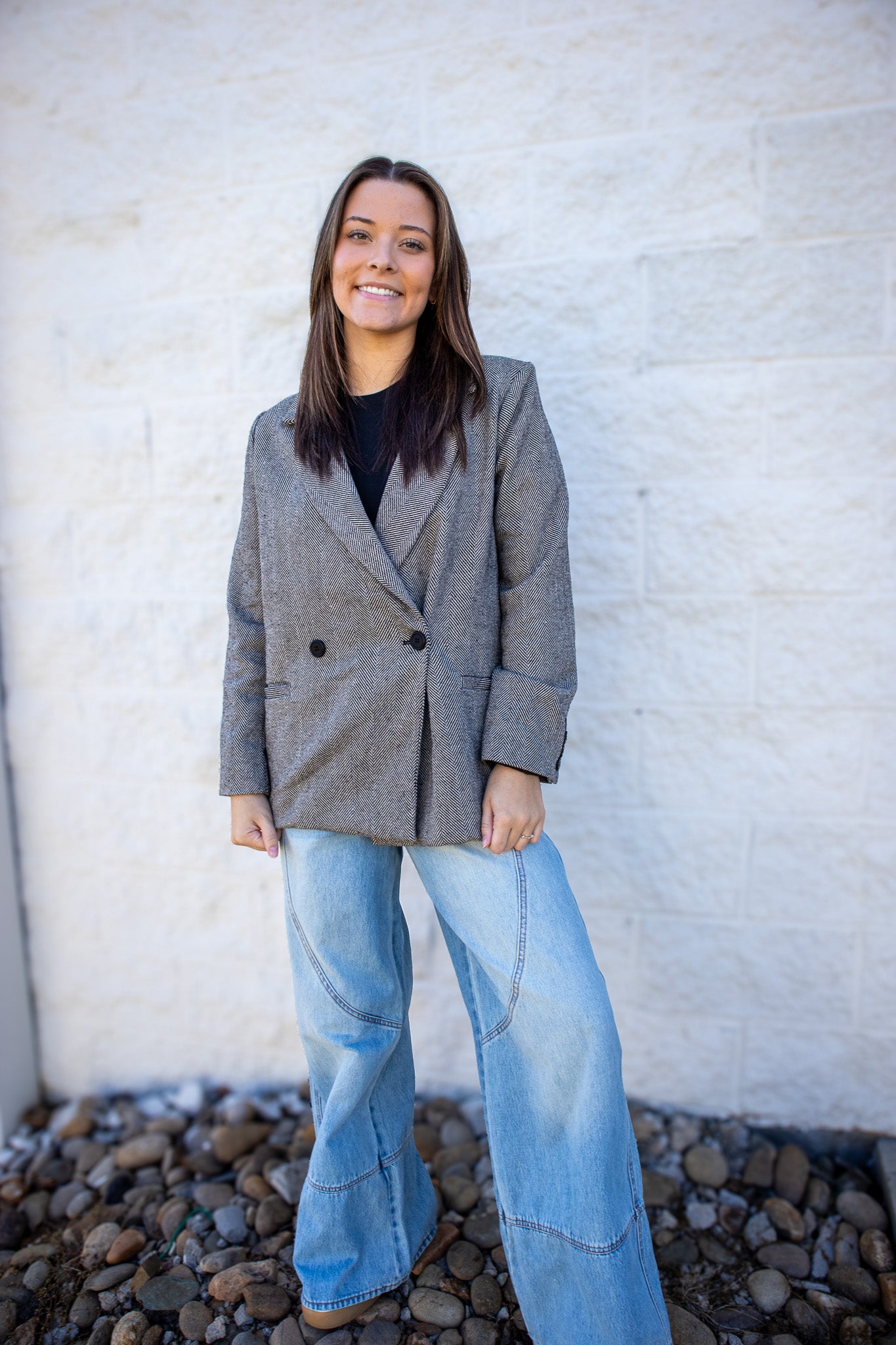 Central District Oversized Herringbone Blazer