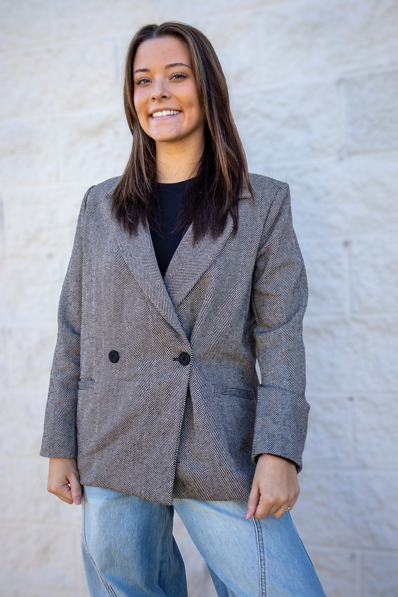 Central District Oversized Herringbone Blazer