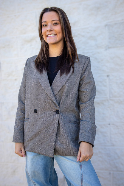 Central District Oversized Herringbone Blazer