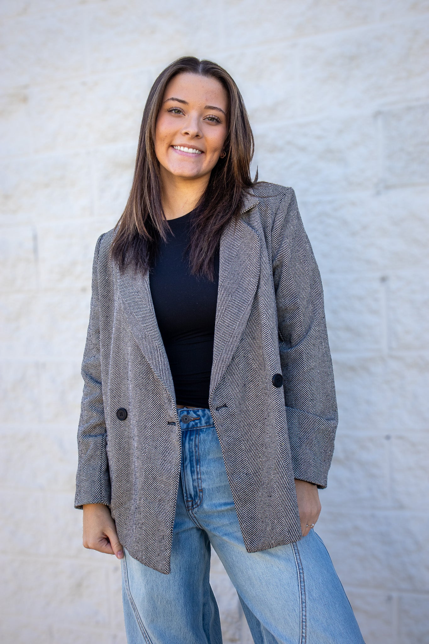 Central District Oversized Herringbone Blazer