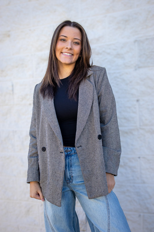Central District Oversized Herringbone Blazer