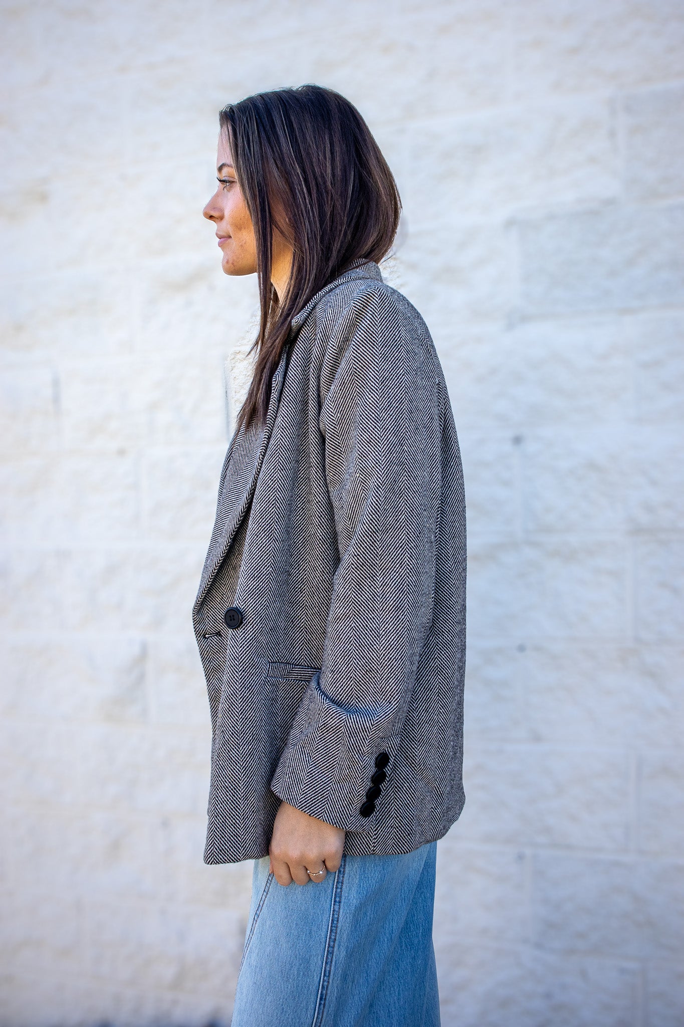 Central District Oversized Herringbone Blazer