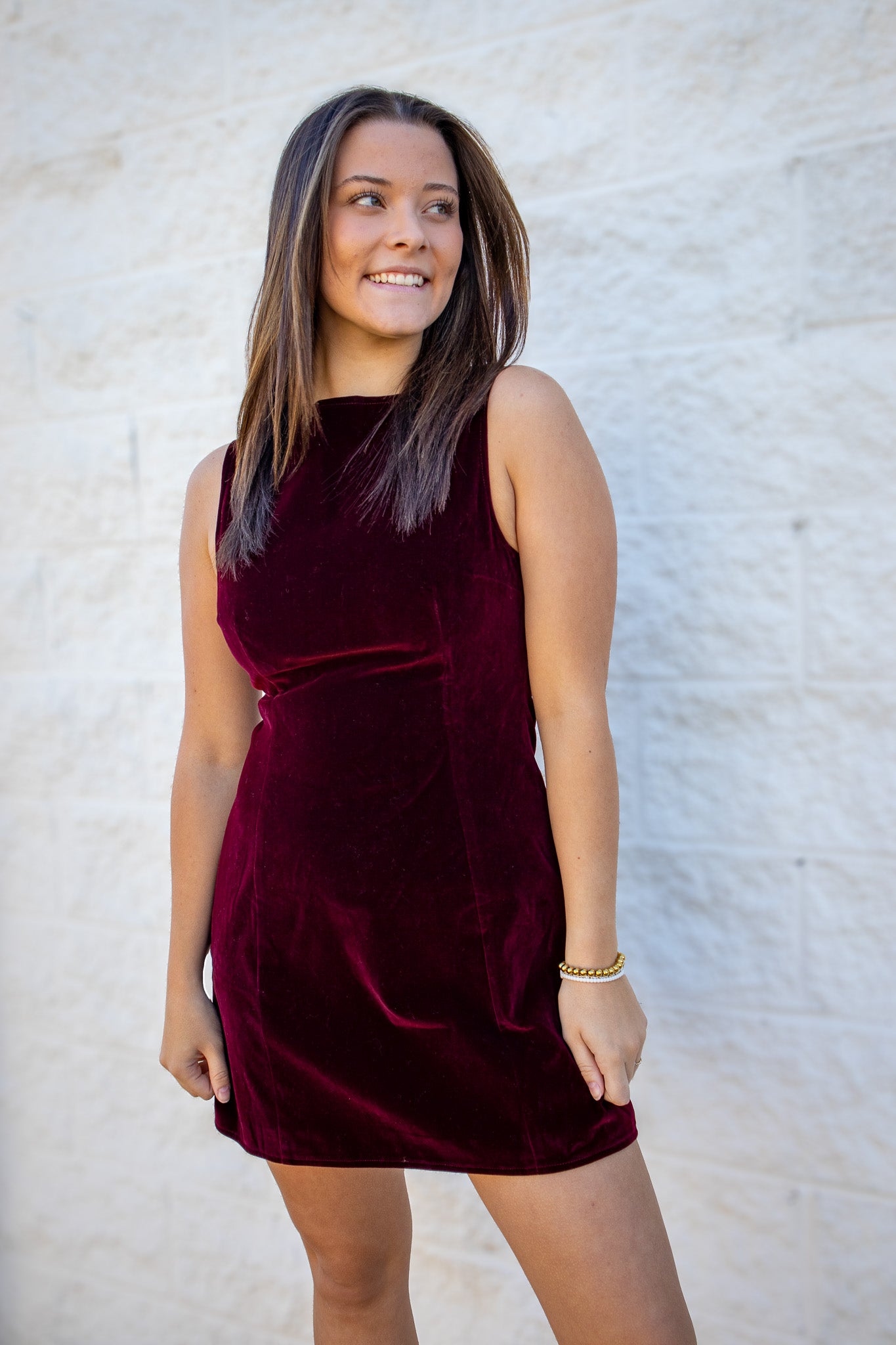 Velvet Merlot Mini Dress