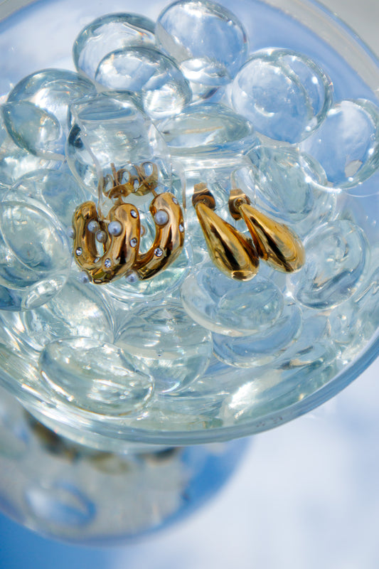 ADORN -"No More Tears" Gold Teardrop Earrings – Revelation 21:4 Faith Jewelry