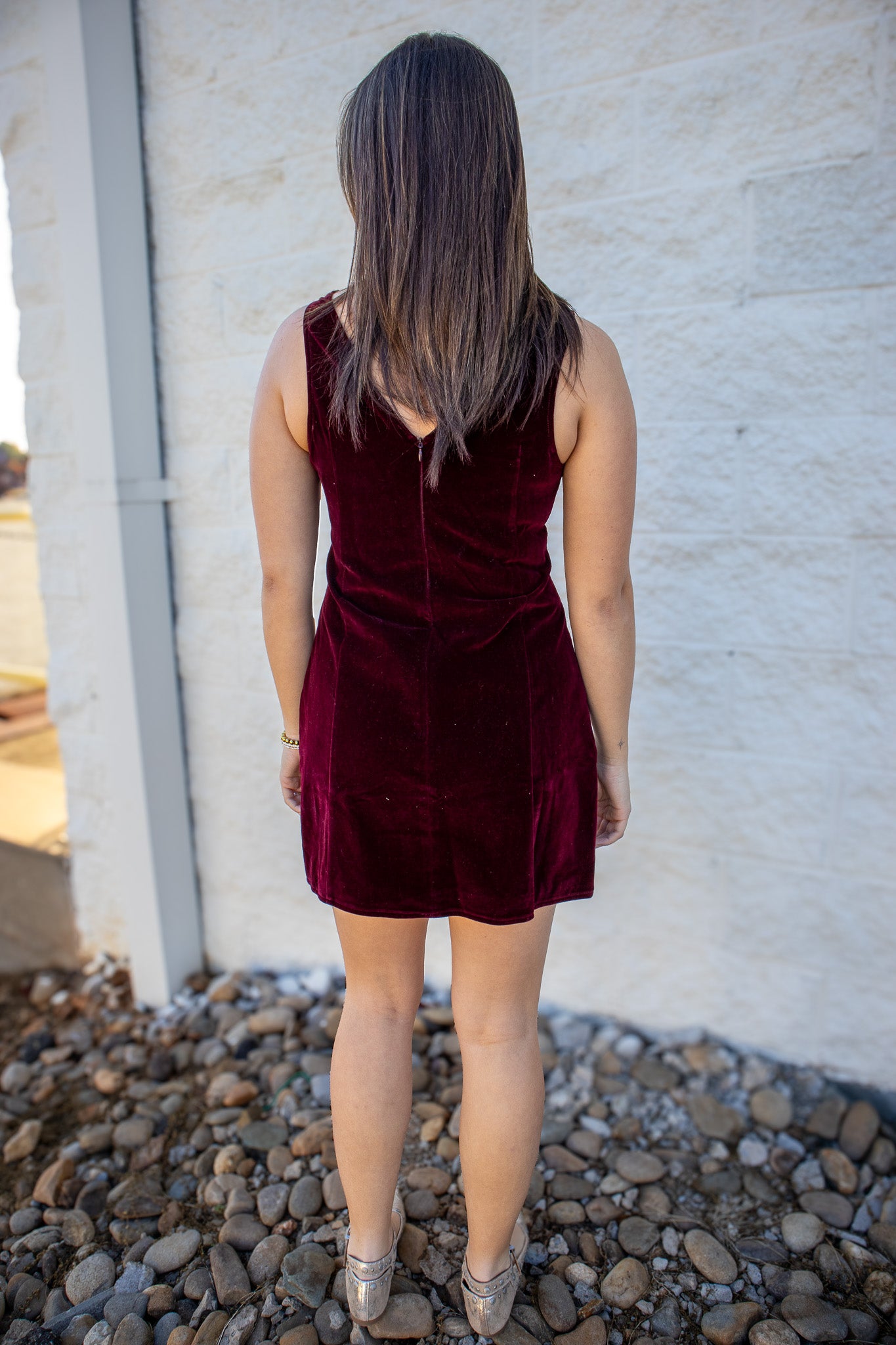 Velvet Merlot Mini Dress