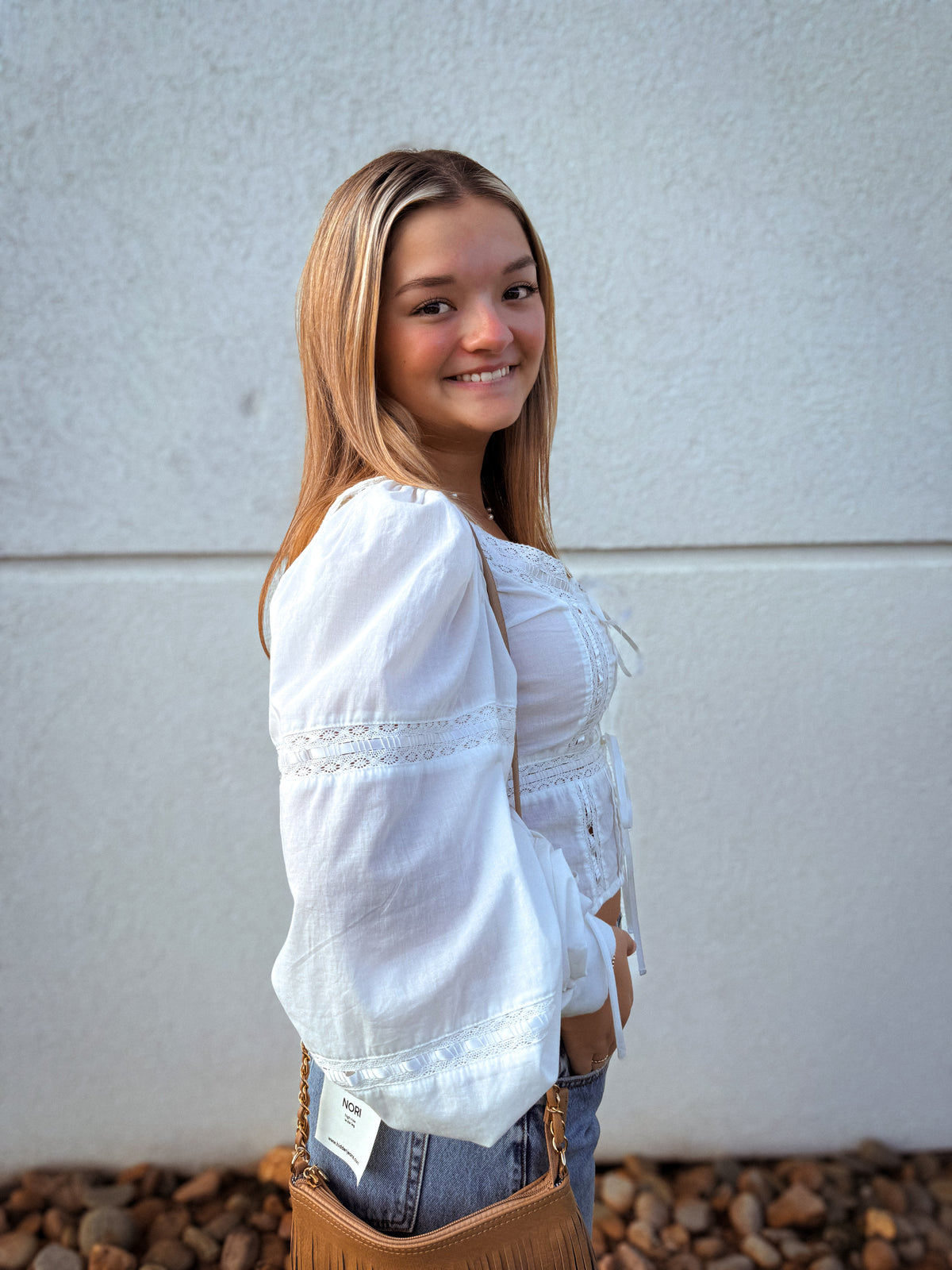 Boho Breeze White Lace Blouse