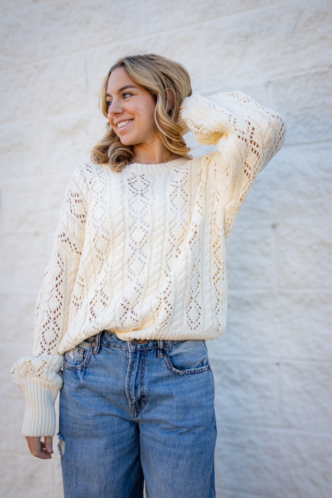 Gentle Cream Knit Sweater