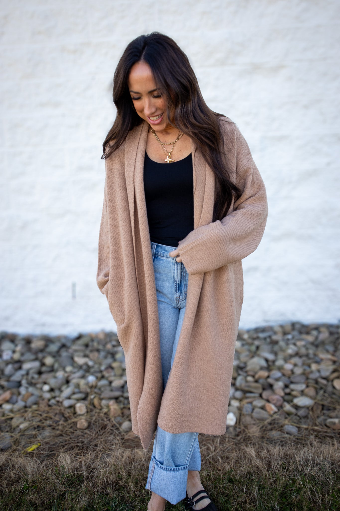 Sunday Stroll Tan Cardigan