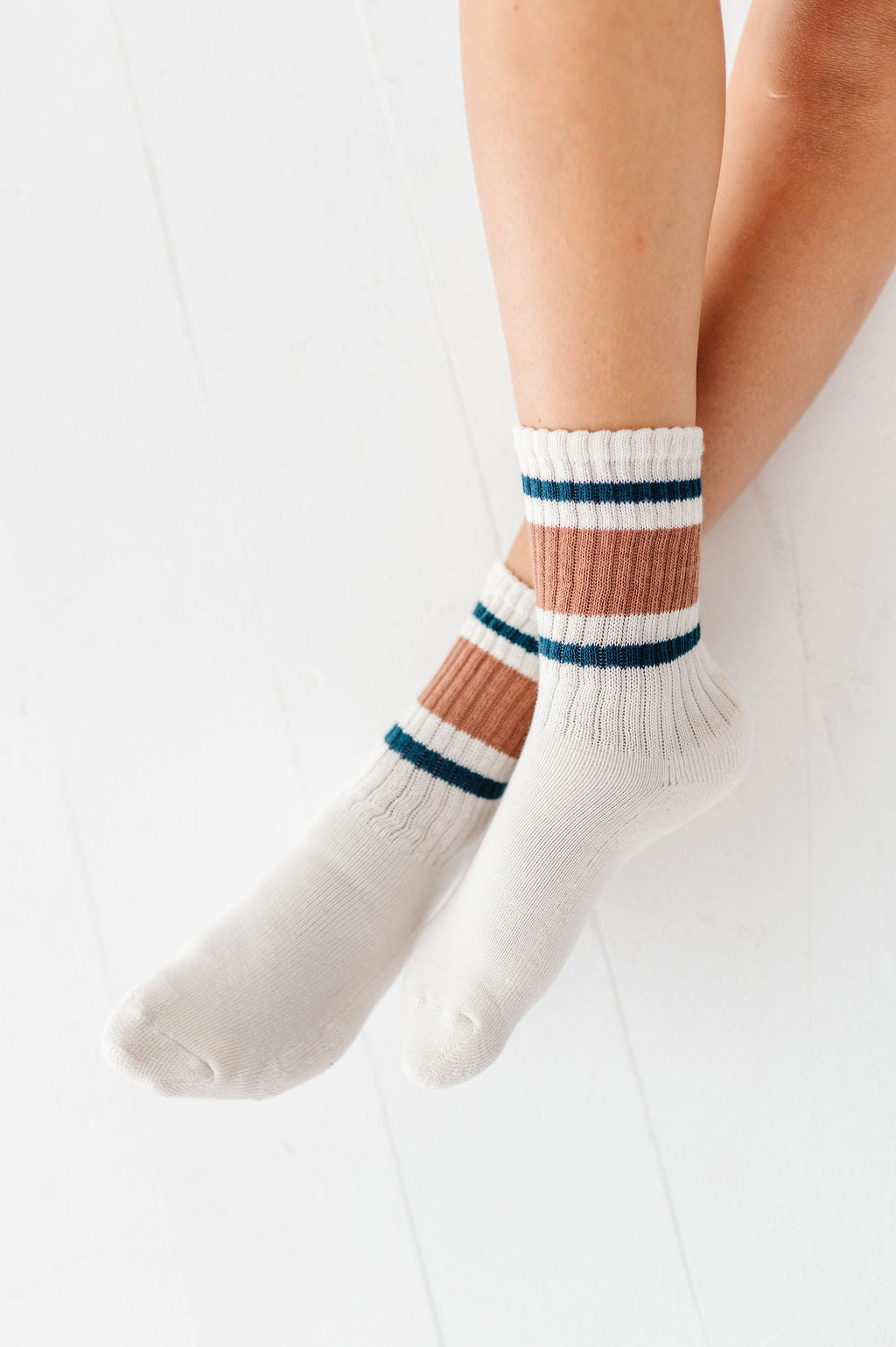 Retro Stripe Crew Socks