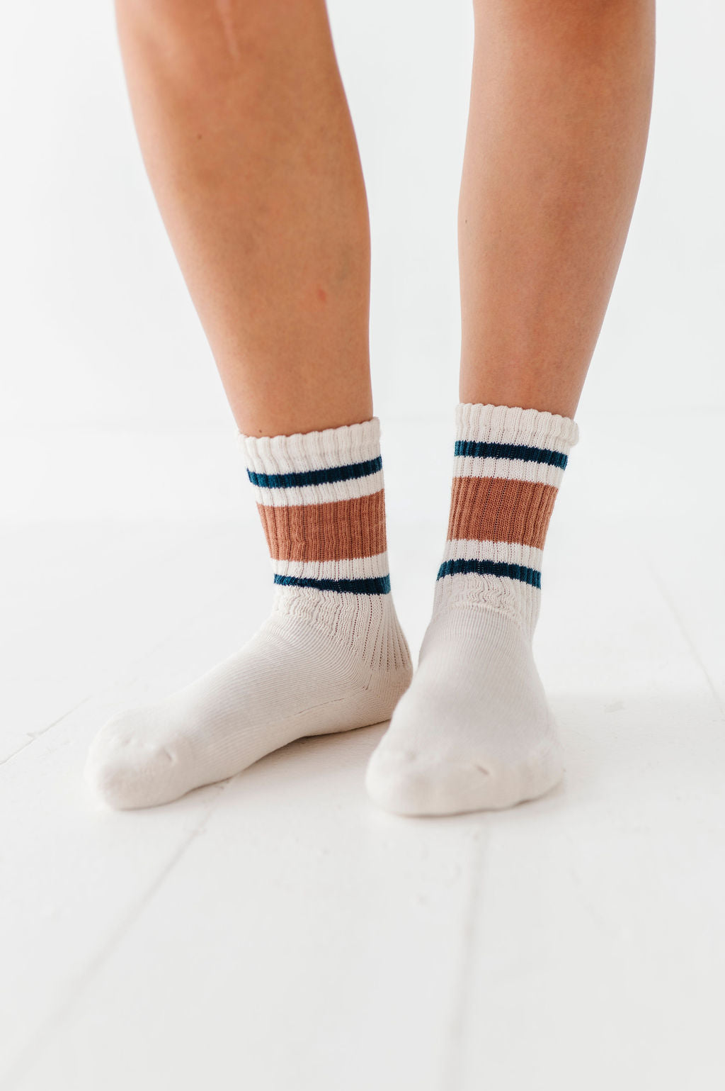 Retro Stripe Crew Socks