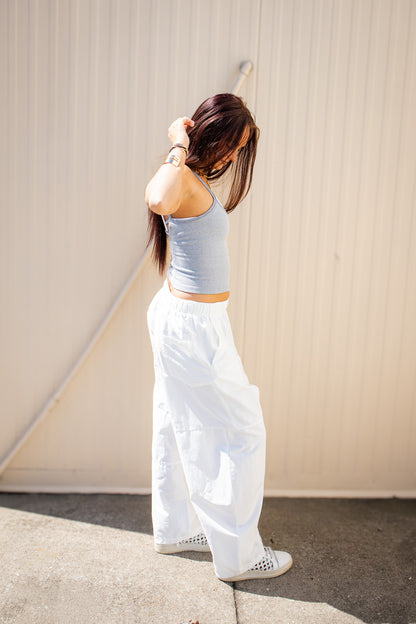 Free People -  All Clear Coastline Cami - Grey/White Combo
