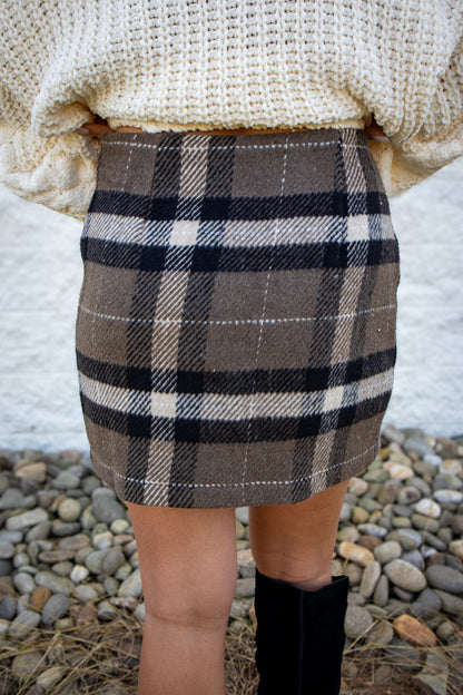 Brownstone Plaid Mini Skirt
