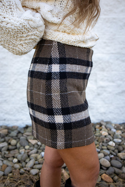 Brownstone Plaid Mini Skirt