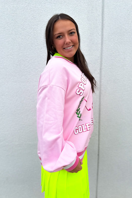 "Sports Club" Sequin Patch Sweatshirt