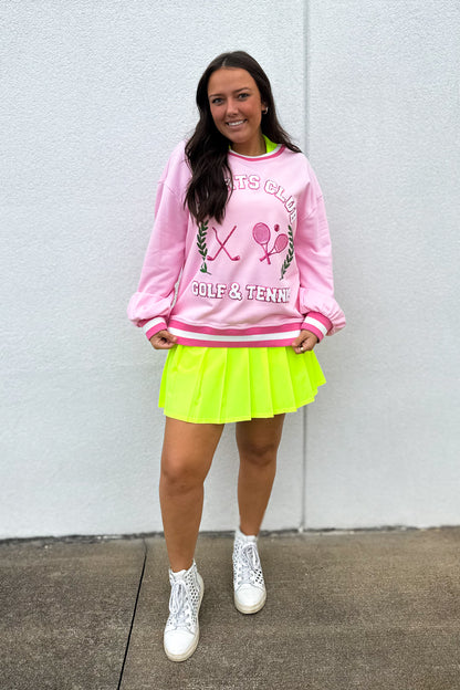 Pleat To Street Tennis Skort - NEON YELLOW