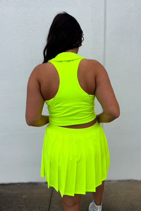 Pop Your Collar Tank - NEON YELLOW