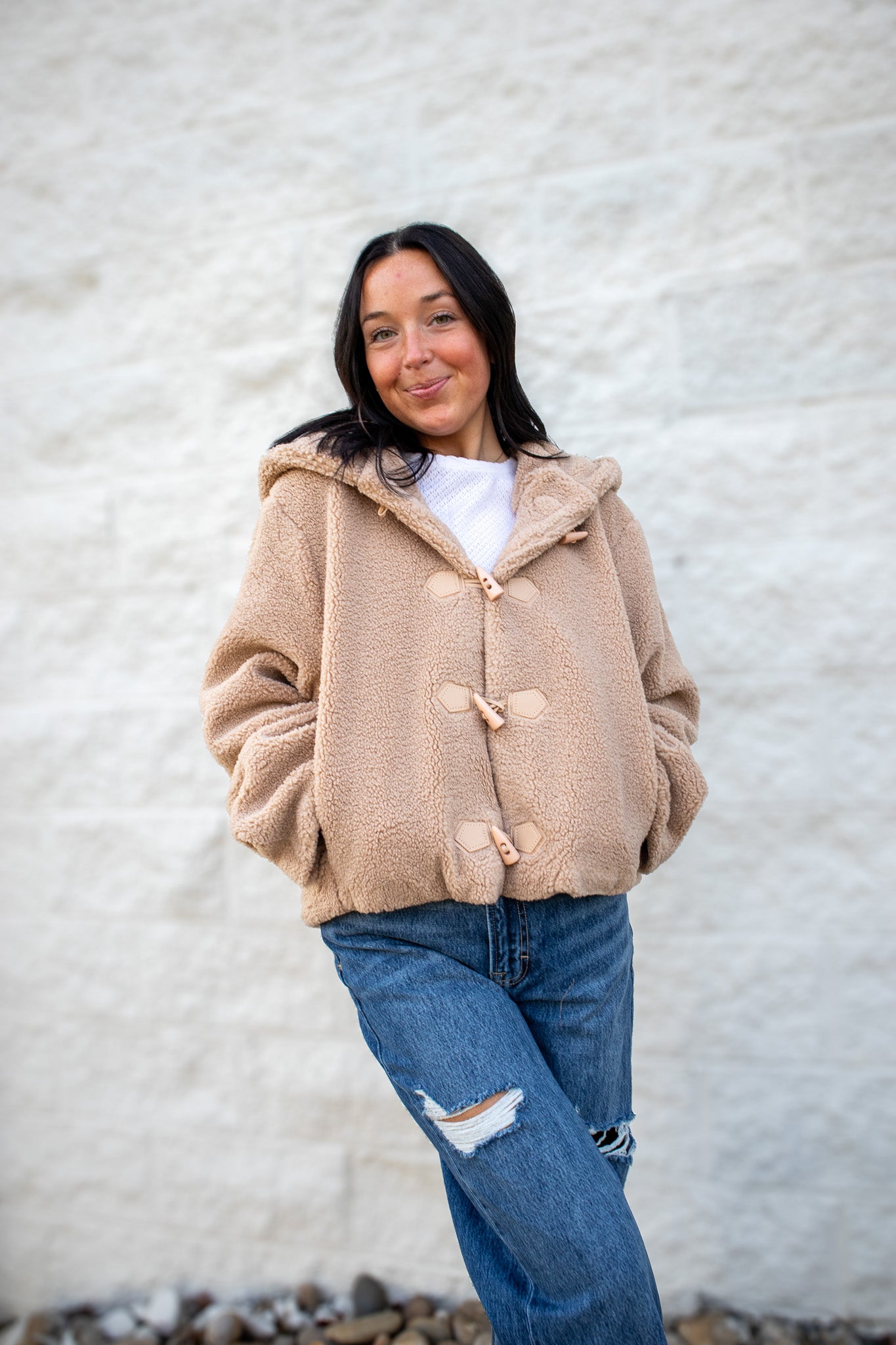 Soft Cozy Teddy Jacket - TAUPE