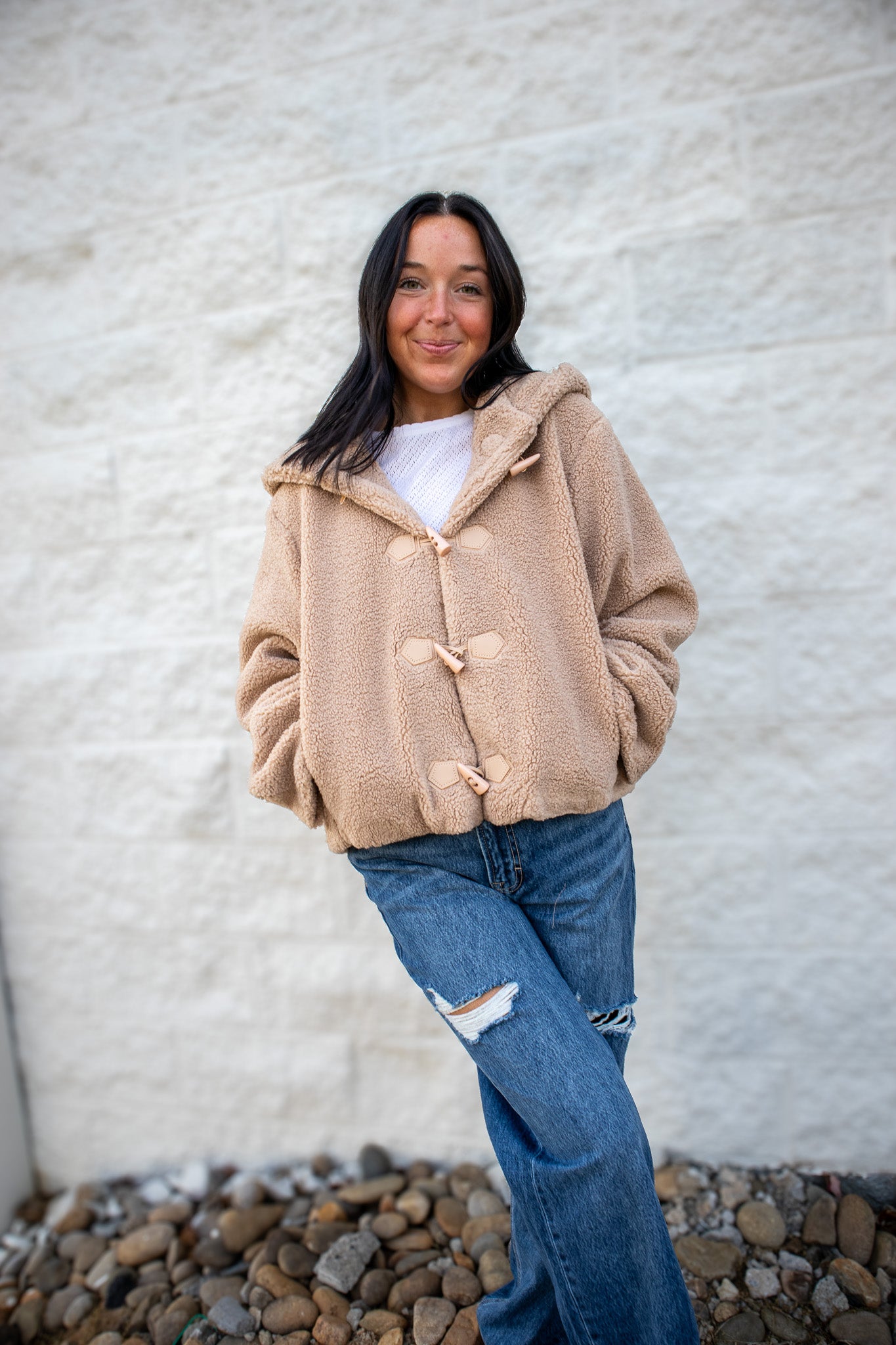 Soft Cozy Teddy Jacket - TAUPE